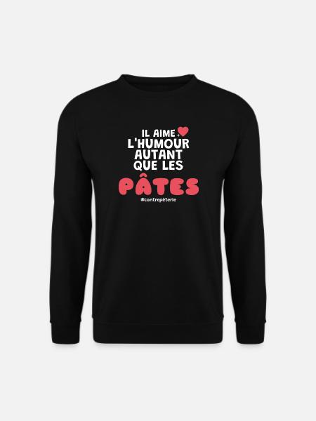 Humor und Pasta Geschenk für Paar - Unisex Pullover - Schwarz