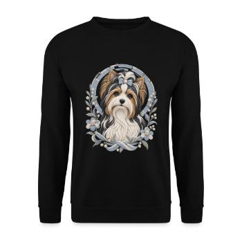 Biewer Terrier - Unisex Pullover - Schwarz - Vorne - Alina (178cm) & Michal (187cm)