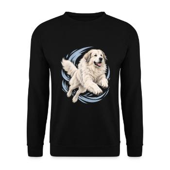 Pyrenäenhund - Unisex Pullover - Schwarz - Vorne - Alina (178cm) & Michal (187cm)