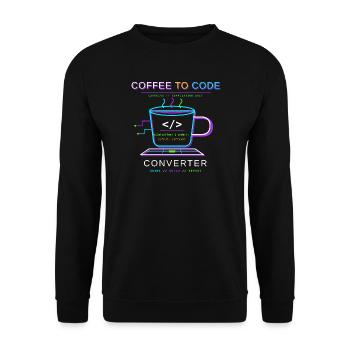 Coffee to Code Converter - Unisex Pullover - Schwarz - Vorne - Alina (178cm) & Michal (187cm)
