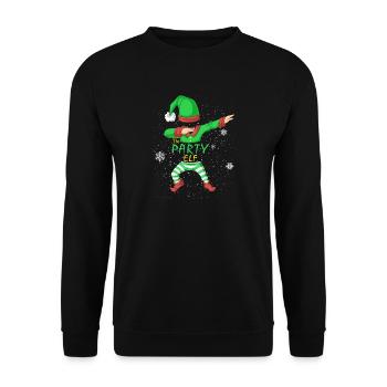 Partyelfen-Familie Passende Weihnachtsfeiertage - Unisex Pullover - Schwarz - Vorne - Alina (178cm) & Michal (187cm)