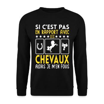 Wenn es nicht mit Pferden zu tun hat, ist mir das egal - Unisex Pullover - Schwarz - Vorne - Alina (178cm) & Michal (187cm)
