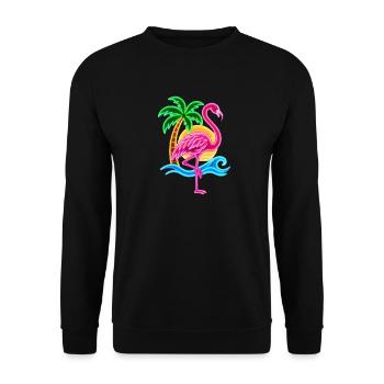 Niedlicher Flamingo Süße Flamingos - Unisex Pullover - Schwarz - Vorne - Alina (178cm) & Michal (187cm)