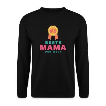 Beste Mama der Welt – Geschenk für Mama - Unisex Pullover - Schwarz - Vorne - Alina (178cm) & Michal (187cm)