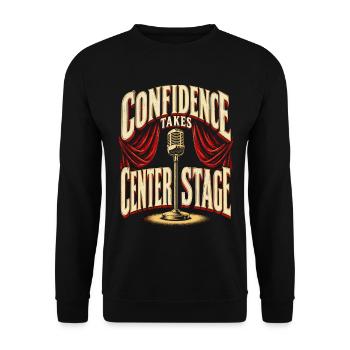 Burlesque Confidence Takes Center Stage - Unisex Pullover - Schwarz - Vorne - Alina (178cm) & Michal (187cm)
