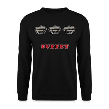 Buffet Essen Speisen-Behälter Catering - Unisex Pullover - Schwarz - Vorne - Alina (178cm) & Michal (187cm)
