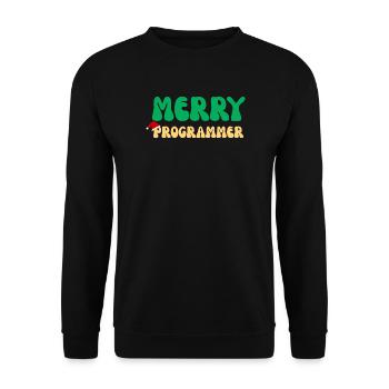 Frohe Programmierer-Weihnachten Lustiges Coding-Tech-Geschenk - Unisex Pullover - Schwarz - Vorne - Alina (178cm) & Michal (187cm)
