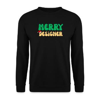 Fröhliches Weihnachtsgeschenk mit Designer-Grafikgrafiker - Unisex Pullover - Schwarz - Vorne - Alina (178cm) & Michal (187cm)