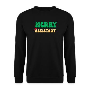 Frohe Assistenten-Weihnachten Virtuelles PA-Büro-Geschenk - Unisex Pullover - Schwarz - Vorne - Alina (178cm) & Michal (187cm)