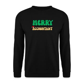 Frohe Buchhalter-Weihnachtspullover CPA-Bürogeschenk - Unisex Pullover - Schwarz - Vorne - Alina (178cm) & Michal (187cm)