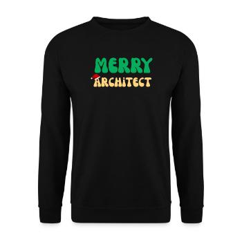 Fröhliches Architekten-Weihnachtspullover-Architekturgeschenk - Unisex Pullover - Schwarz - Vorne - Alina (178cm) & Michal (187cm)
