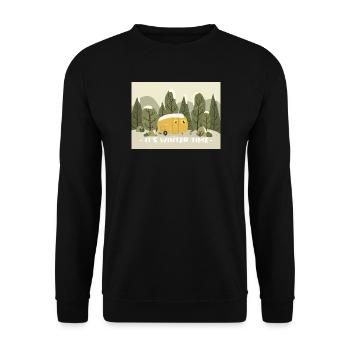 Retro Wohnmobil Winter Ready - Unisex Pullover - Schwarz - Vorne - Alina (178cm) & Michal (187cm)
