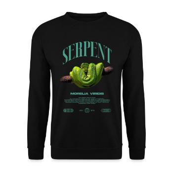 Green Tree Python Modern Reptile Keeper Streetwear - Unisex Pullover - Schwarz - Vorne - Alina (178cm) & Michal (187cm)