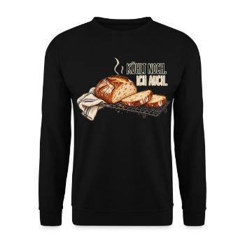 Kühlt noch. Ich auch. – Sauerteigbrot - Unisex Pullover - Schwarz - Vorne - Alina (178cm) & Michal (187cm)