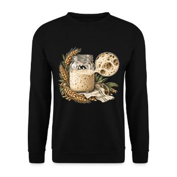 Lebendige Kultur – Sauerteigillustration - Unisex Pullover - Schwarz - Vorne - Alina (178cm) & Michal (187cm)