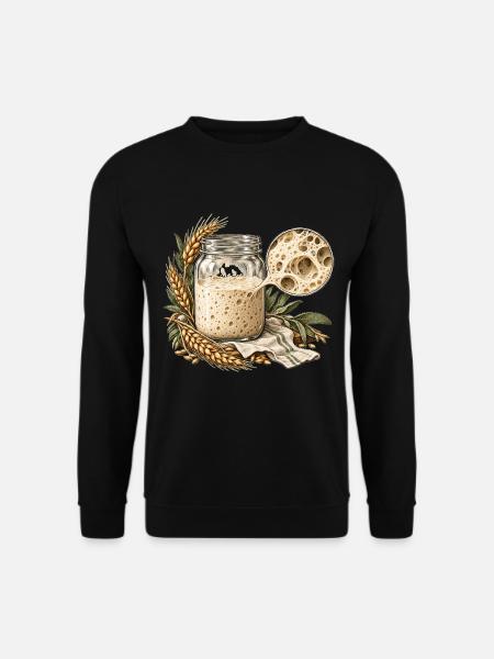 Lebendige Kultur – Sauerteigillustration - Unisex Pullover - Schwarz