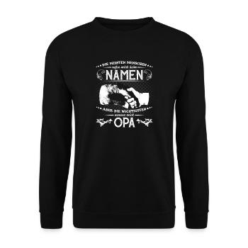 Die Wichtigsten Menschen nennen mich Opa - Unisex Pullover - Schwarz - Vorne - Alina (178cm) & Michal (187cm)