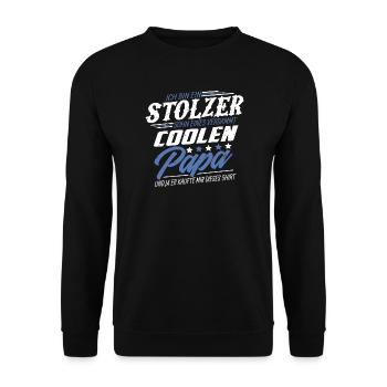 Stolzer Sohn eines verdammt coolen Vater - Unisex Pullover - Schwarz - Vorne - Alina (178cm) & Michal (187cm)