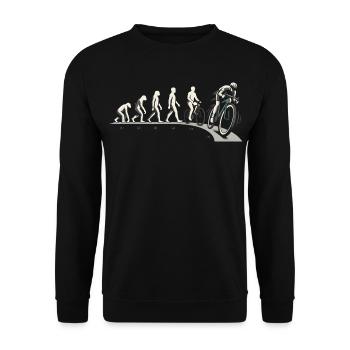 Rennrad Evolution Vom Affen Zum Radfahrer Radsport - Unisex Pullover - Schwarz - Vorne - Alina (178cm) & Michal (187cm)