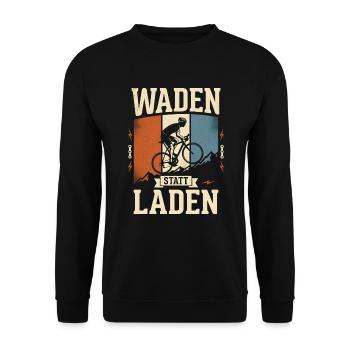 Waden Statt Laden Rennrad Ohne Akku Retro Fahrrad - Unisex Pullover - Schwarz - Vorne - Alina (178cm) & Michal (187cm)