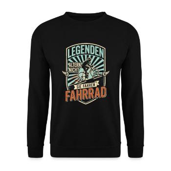 Legenden Altern Nicht Sie Fahren Fahrrad Rennrad - Unisex Pullover - Schwarz - Vorne - Alina (178cm) & Michal (187cm)