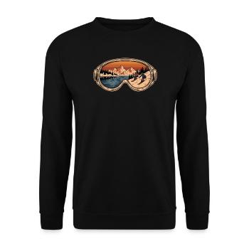 Goggles Mountain Retro Alpinski - Unisex Pullover - Schwarz - Vorne - Alina (178cm) & Michal (187cm)