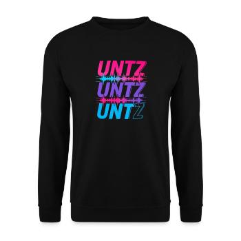 UNTZ UNTZ UNTZ Techno Raver Goa Trance Festival - Unisex Pullover - Schwarz - Vorne - Alina (178cm) & Michal (187cm)