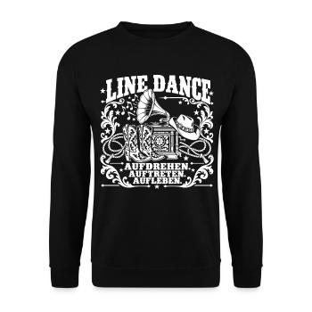 Line Dance Western Flair - Unisex Pullover - Schwarz - Vorne - Alina (178cm) & Michal (187cm)