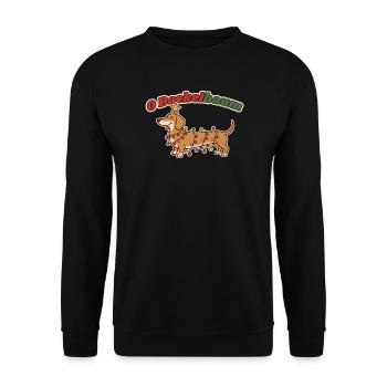 O Dackelbaum Weihnachten Dackel - Unisex Pullover - Schwarz - Vorne - Alina (178cm) & Michal (187cm)