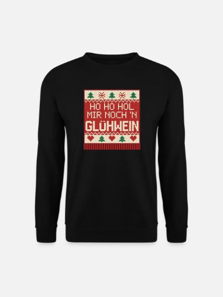 Ho Ho Hol mir Glühwein Strickmuster - Unisex Pullover - Schwarz