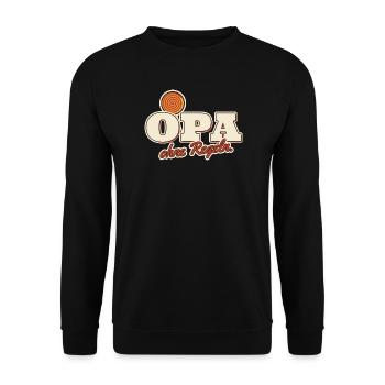 Opa ohne Regeln Enkel Spruch - Unisex Pullover - Schwarz - Vorne - Alina (178cm) & Michal (187cm)