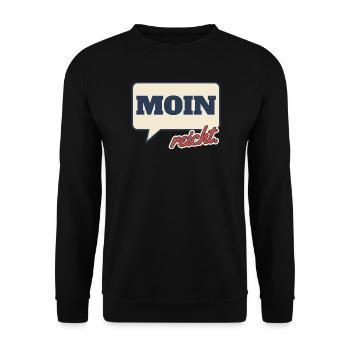 Moin reicht Norddeutsch Spruch - Unisex Pullover - Schwarz - Vorne - Alina (178cm) & Michal (187cm)