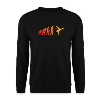 Geschenkidee für einen Hip-Hop-Tänzer mit B-Boying - Unisex Pullover - Schwarz - Vorne - Alina (178cm) & Michal (187cm)
