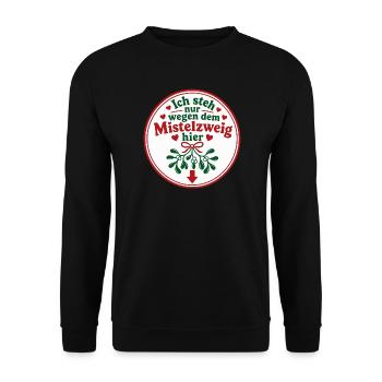 Mistelzweig Pärchen Weihnachten Partnerlook - Unisex Pullover - Schwarz - Vorne - Alina (178cm) & Michal (187cm)