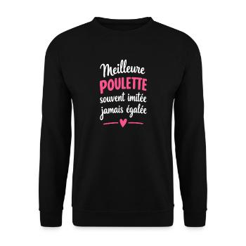 Bestes Mädchen aller Zeiten - Unisex Pullover - Schwarz - Vorne - Alina (178cm) & Michal (187cm)