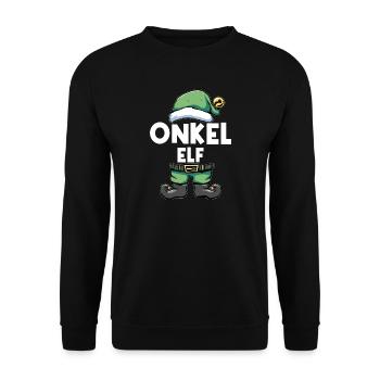 Onkel Elf Weihnachtself Weihnachtsoutfit Familie - Unisex Pullover - Schwarz - Vorne - Alina (178cm) & Michal (187cm)