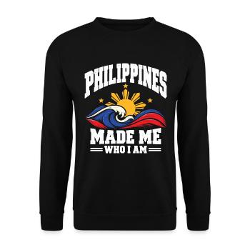 Pinoy Stolz Philippinen Amerikanische Wurzeln - Unisex Pullover - Schwarz - Vorne - Alina (178cm) & Michal (187cm)