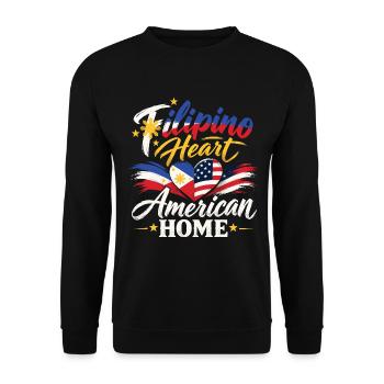 Philippinen USA Filipino Amerikaner Stolz - Unisex Pullover - Schwarz - Vorne - Alina (178cm) & Michal (187cm)