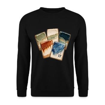 Glasurprobe siebzehn – Keramik - Unisex Pullover - Schwarz - Vorne - Alina (178cm) & Michal (187cm)