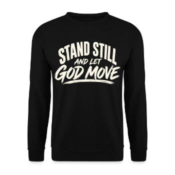 Brush Hope Steh still und lass Gott sich bewegen - Unisex Pullover - Schwarz - Vorne - Alina (178cm) & Michal (187cm)