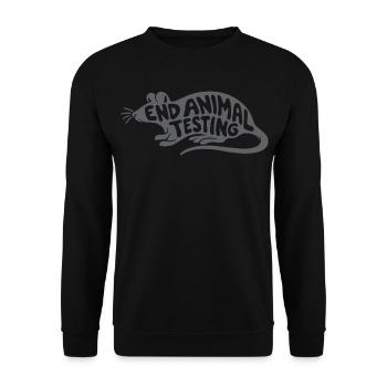 End Animal Testing - Unisex Pullover - Schwarz - Vorne - Alina (178cm) & Michal (187cm)