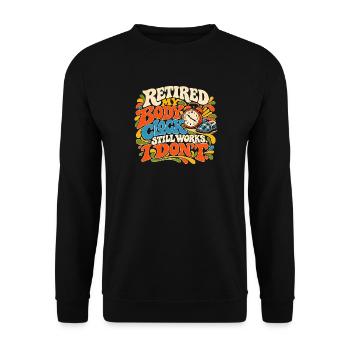 Im Ruhestand Meine innere Uhr funktioniert immer noch Ruhestand - Unisex Pullover - Schwarz - Vorne - Alina (178cm) & Michal (187cm)