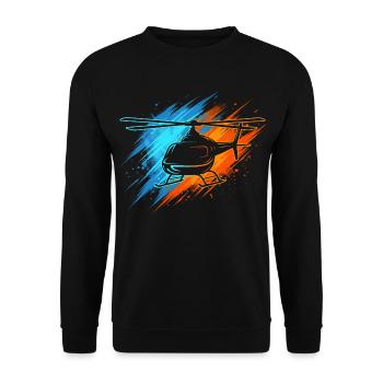 Hubschrauber Pilot Herren Kinder Helikopter Jungen - Unisex Pullover - Schwarz - Vorne - Alina (178cm) & Michal (187cm)