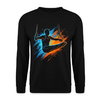 Turner Gymnastik Ringeturnen Ringe Turnen Jungen  - Unisex Pullover - Schwarz - Vorne - Alina (178cm) & Michal (187cm)