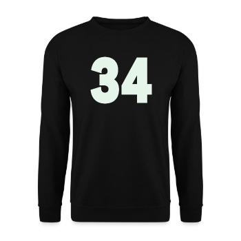 Zahl 34 Mint Minimal - Unisex Pullover - Schwarz - Vorne - Alina (178cm) & Michal (187cm)