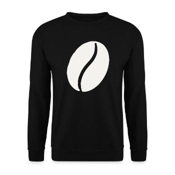 Kaffeebohne Linienminimalistik - Unisex Pullover - Schwarz - Vorne - Alina (178cm) & Michal (187cm)