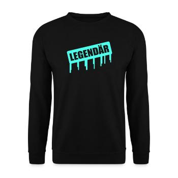 Legendär Graffiti Neon Drip - Unisex Pullover - Schwarz - Vorne - Alina (178cm) & Michal (187cm)