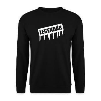 Legendär Graffiti Drip - Unisex Pullover - Schwarz - Vorne - Alina (178cm) & Michal (187cm)