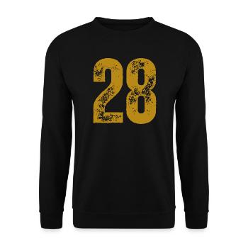 28 - Unisex Pullover - Schwarz - Vorne - Alina (178cm) & Michal (187cm)