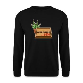 Willkommen-ish - Unisex Pullover - Schwarz - Vorne - Alina (178cm) & Michal (187cm)
